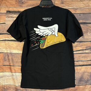 Taco Joint T-Shirt Medium Black Double Sided Short Sleeve Flying Wings Texas